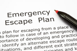 emergency escape plan in case of house fire, tornado, earthquake